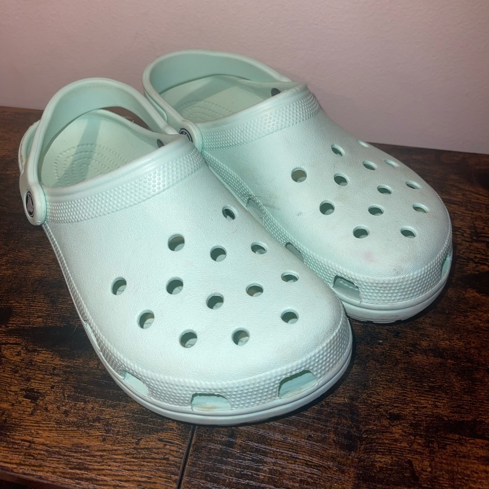 Teal Crocs